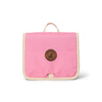 Pink toilet bag with a brand logo on a white background