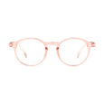 Pink eyeglasses on a white background