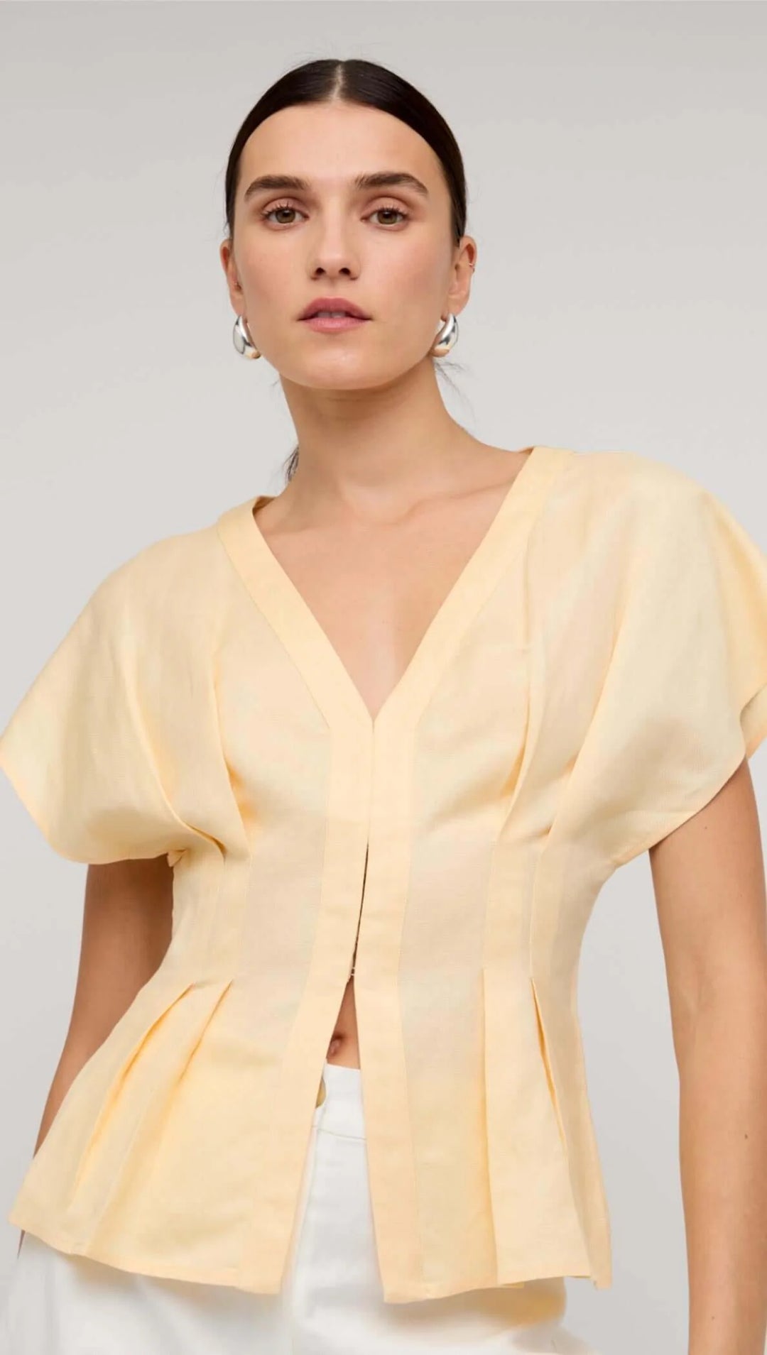 Estelle Pleated Blouse - Butter