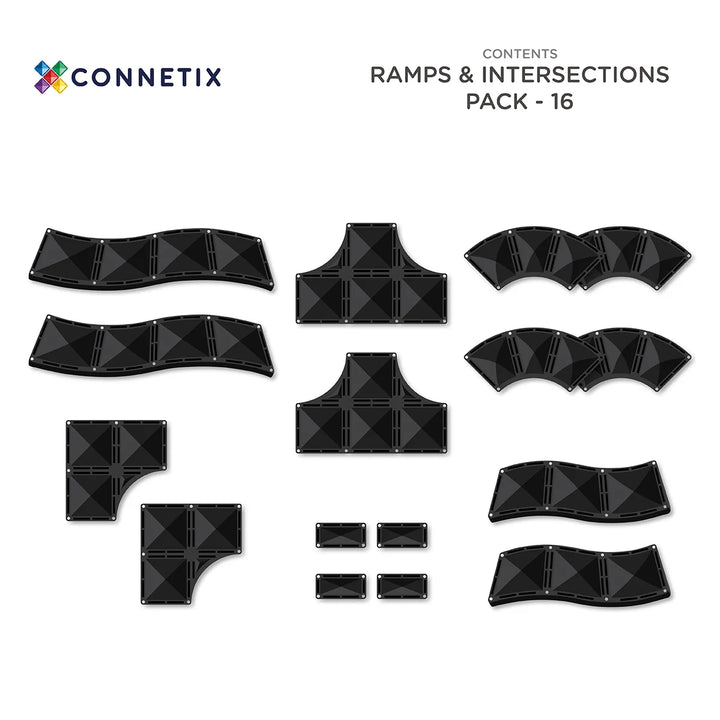 Connetix Roads / Ramps & Intersections  pack 16pc