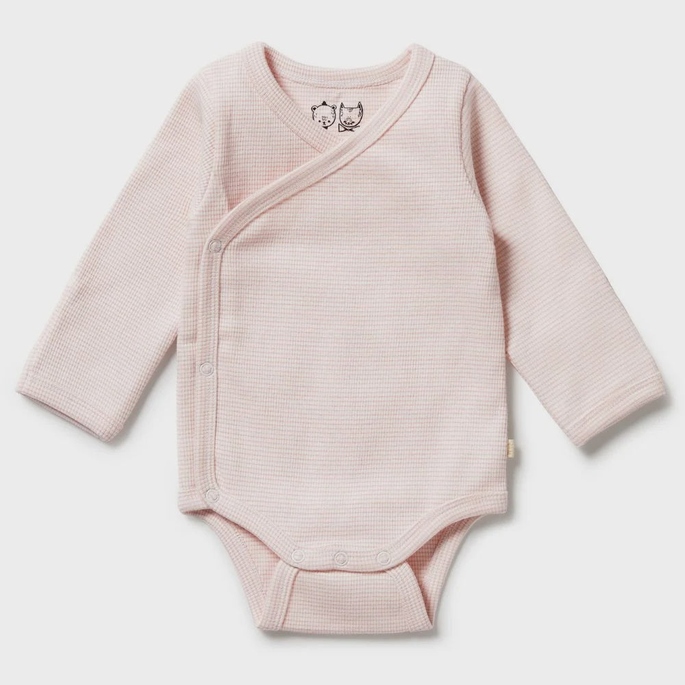 Stripe Cantaloupe Rib Kimono Bodysuit | Wilson & Frenchy