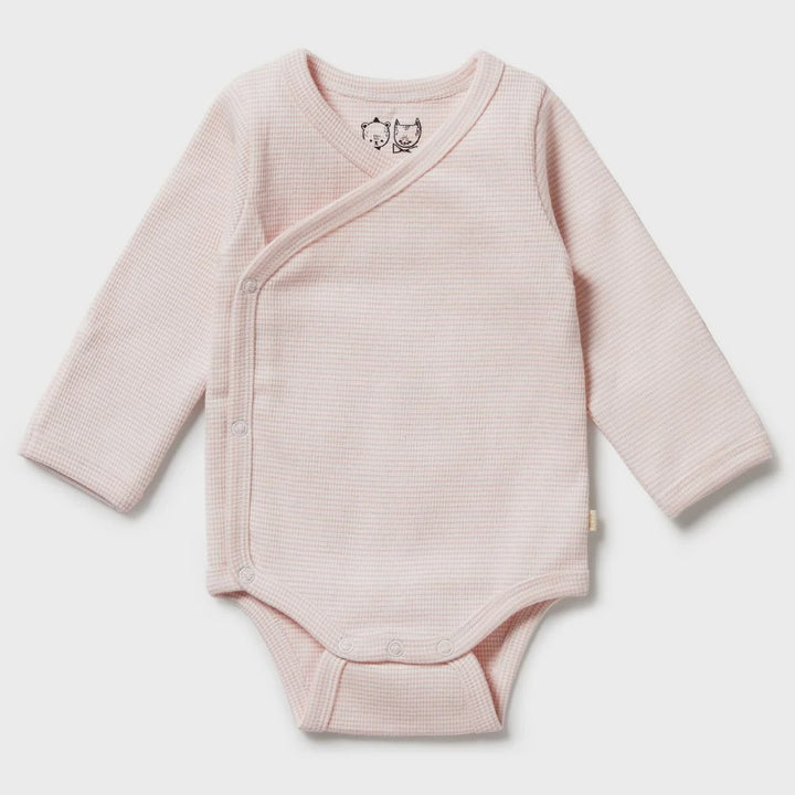 Stripe Cantaloupe Rib Kimono Bodysuit | Wilson & Frenchy