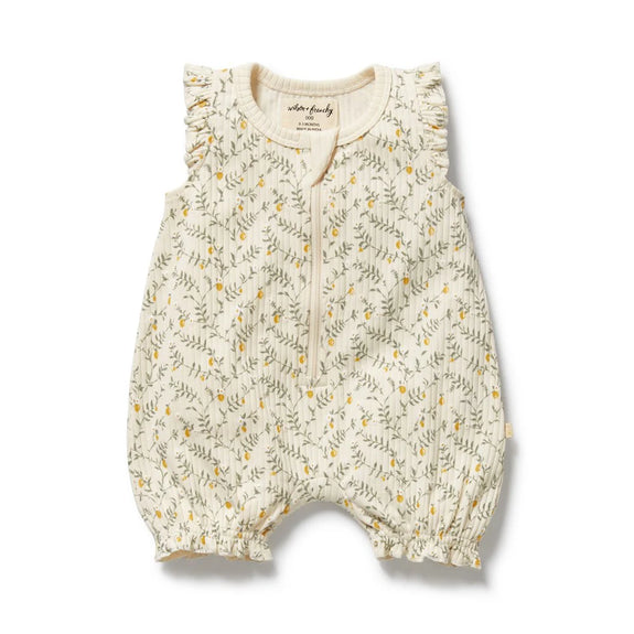Wilson & frenchy Baby romper with floral pattern on a white background