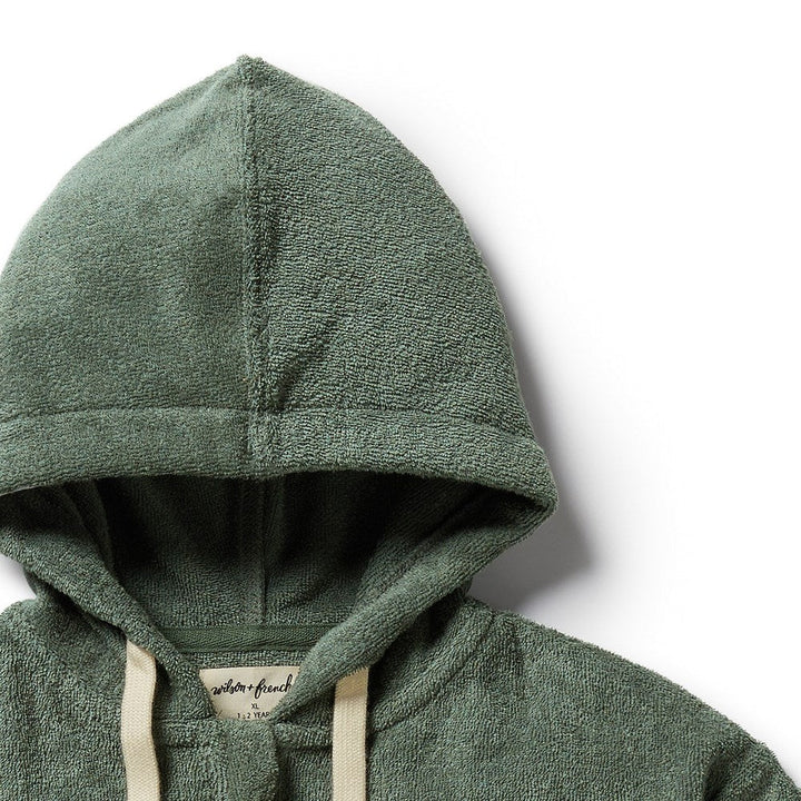 Moss Organic Terry Hooded Towel