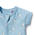 Wilson & Frenchy Light blue baby romper with seagull pattern on a white background