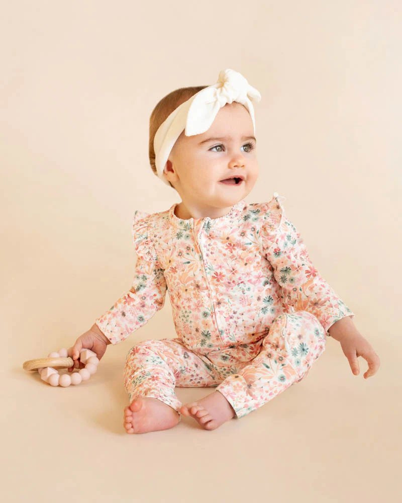 Fern Floral Organic LS Zipsuit