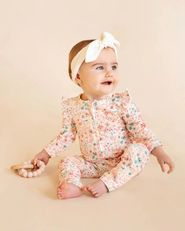Fern Floral Organic LS Zipsuit