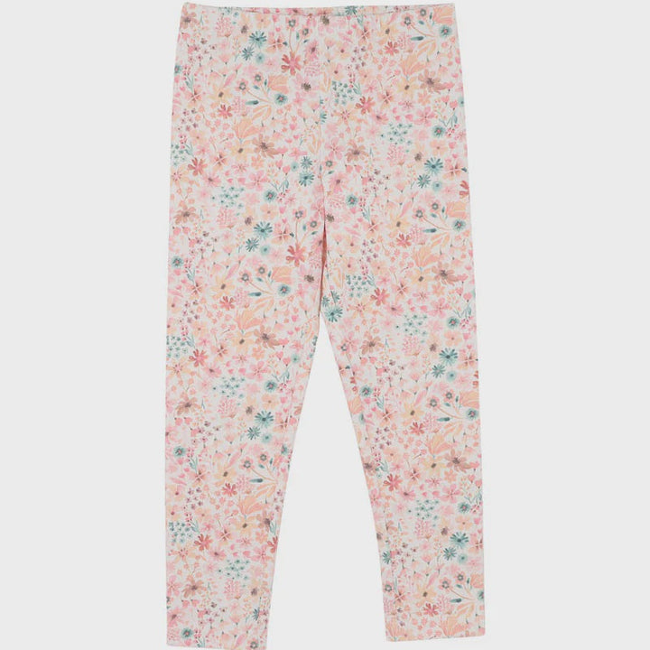 Floral patterned leggings on a white background