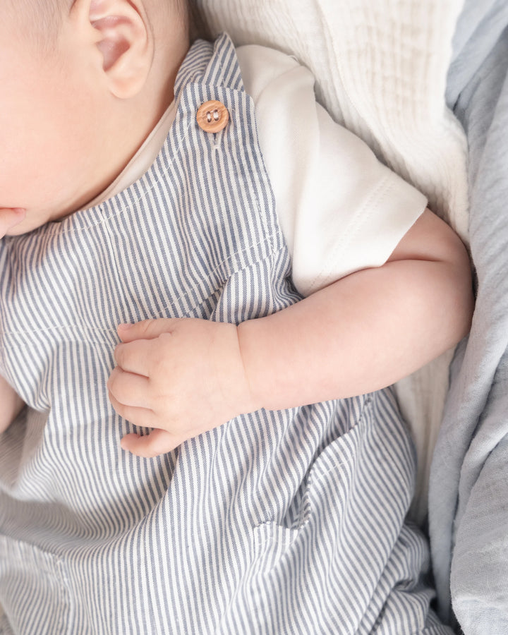 Bebe Brady Stripe Overalls - Indigo Stripe