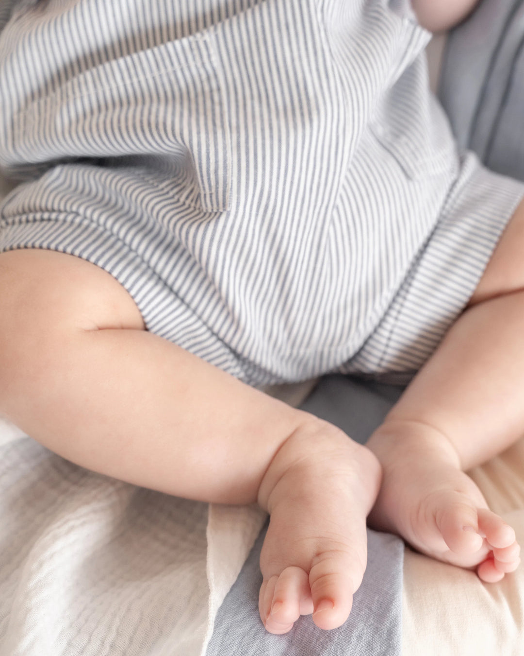 Bebe Brady Stripe Overalls - Indigo Stripe