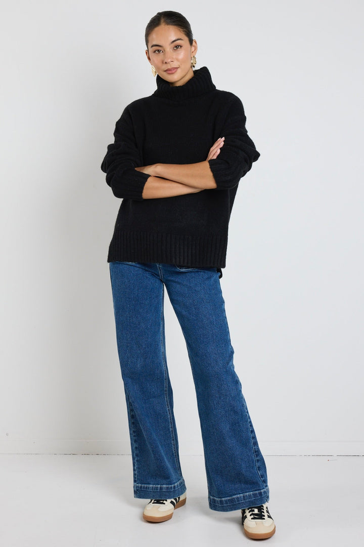 Your new favourite knit? The Zealous knit is a gorgeous top that features raglan sleeves, a roll neckline and ultra-soft chunky knit fabric that you'll love to wear again and again. Available from www.thecollectivenz.com