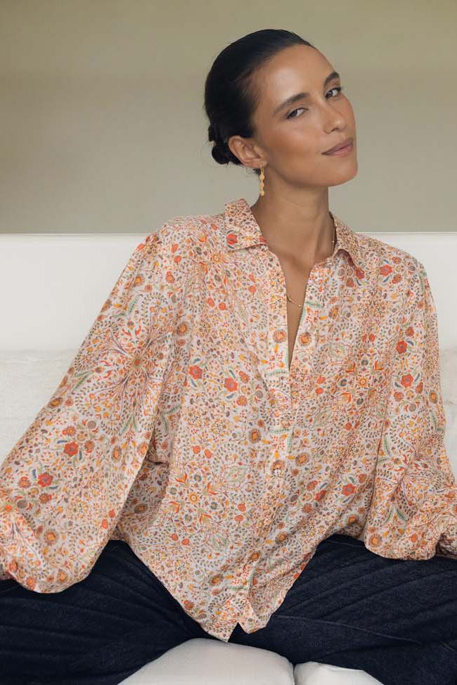 Ayla Blouse Melon Print | Humidity