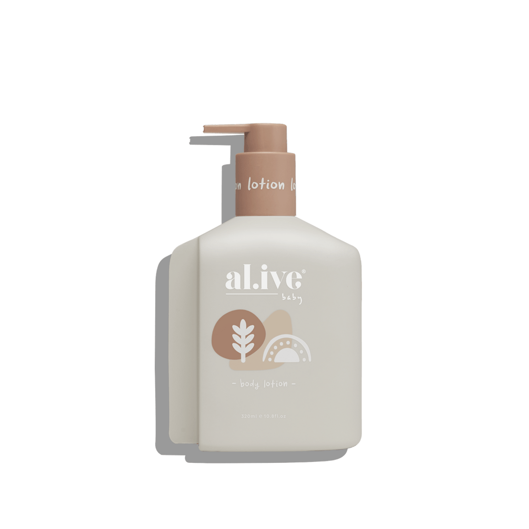 Al.Ive calming oatmeal baby lotion available from www.thecollectivenz.com
