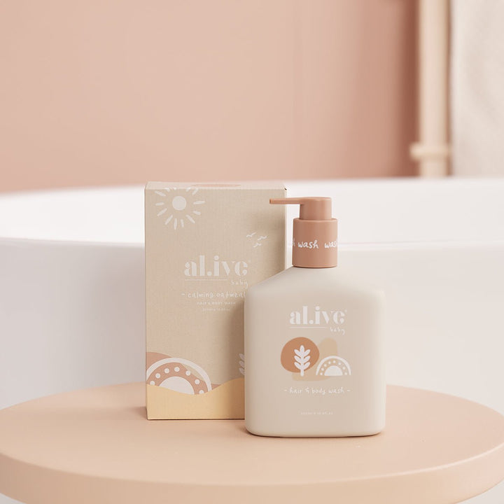 Al.ive baby hair and body wash available from www.thecollectivenz.com