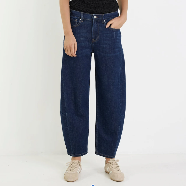 Graduate Dark Blue Stretch Barrel Jeans