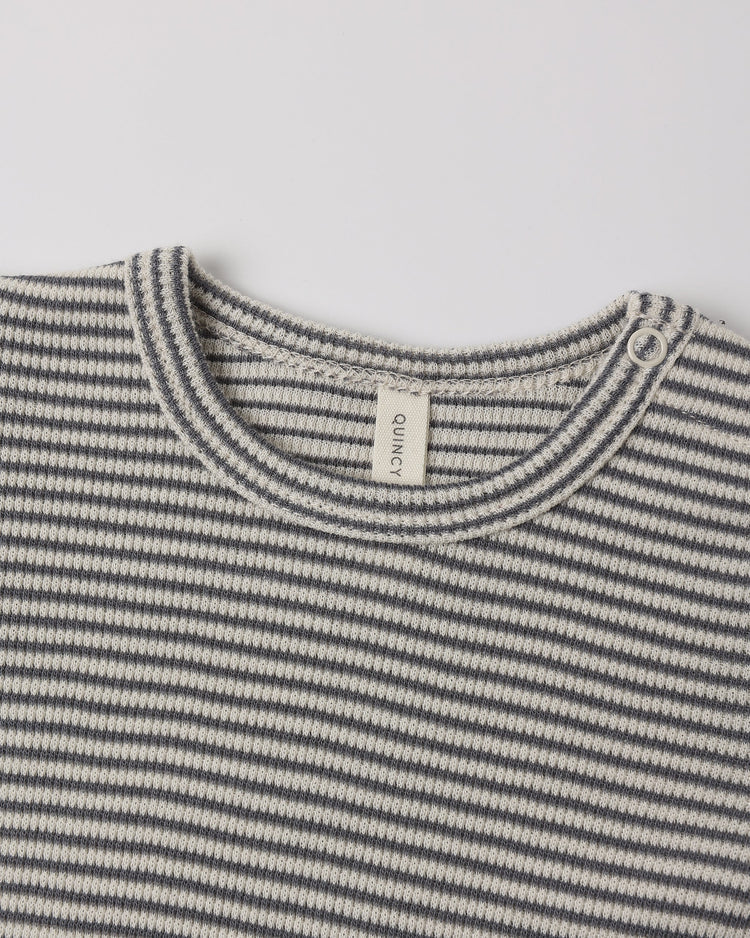 Midnight Microstripe Waffle Top  + Pant Set