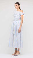 Marcella Maxi Skirt - Blue/Brown Stripe
