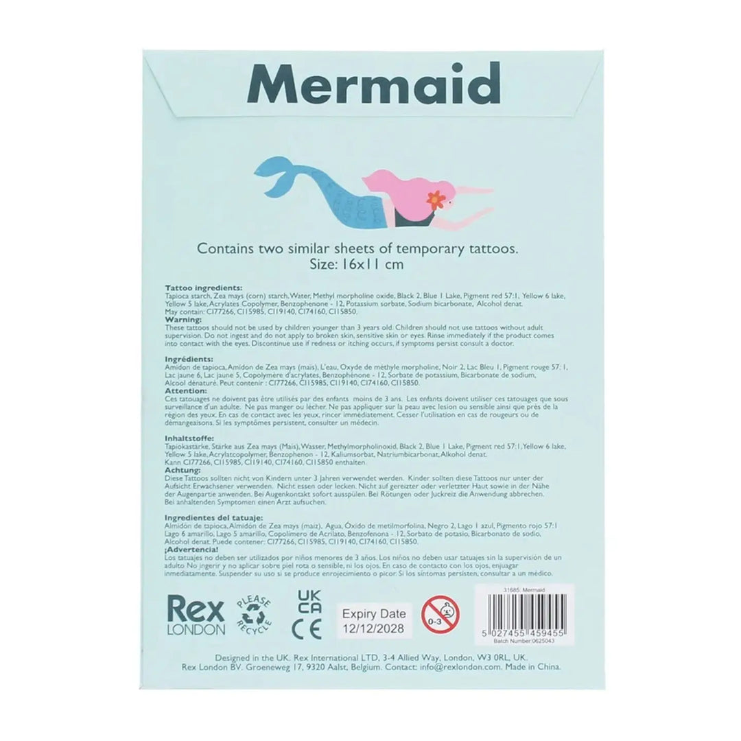 Mermaid Temporary Tattoos (2 Sheets)