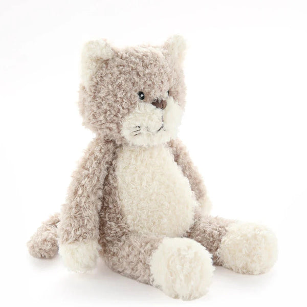 Plush toy cat on a white background