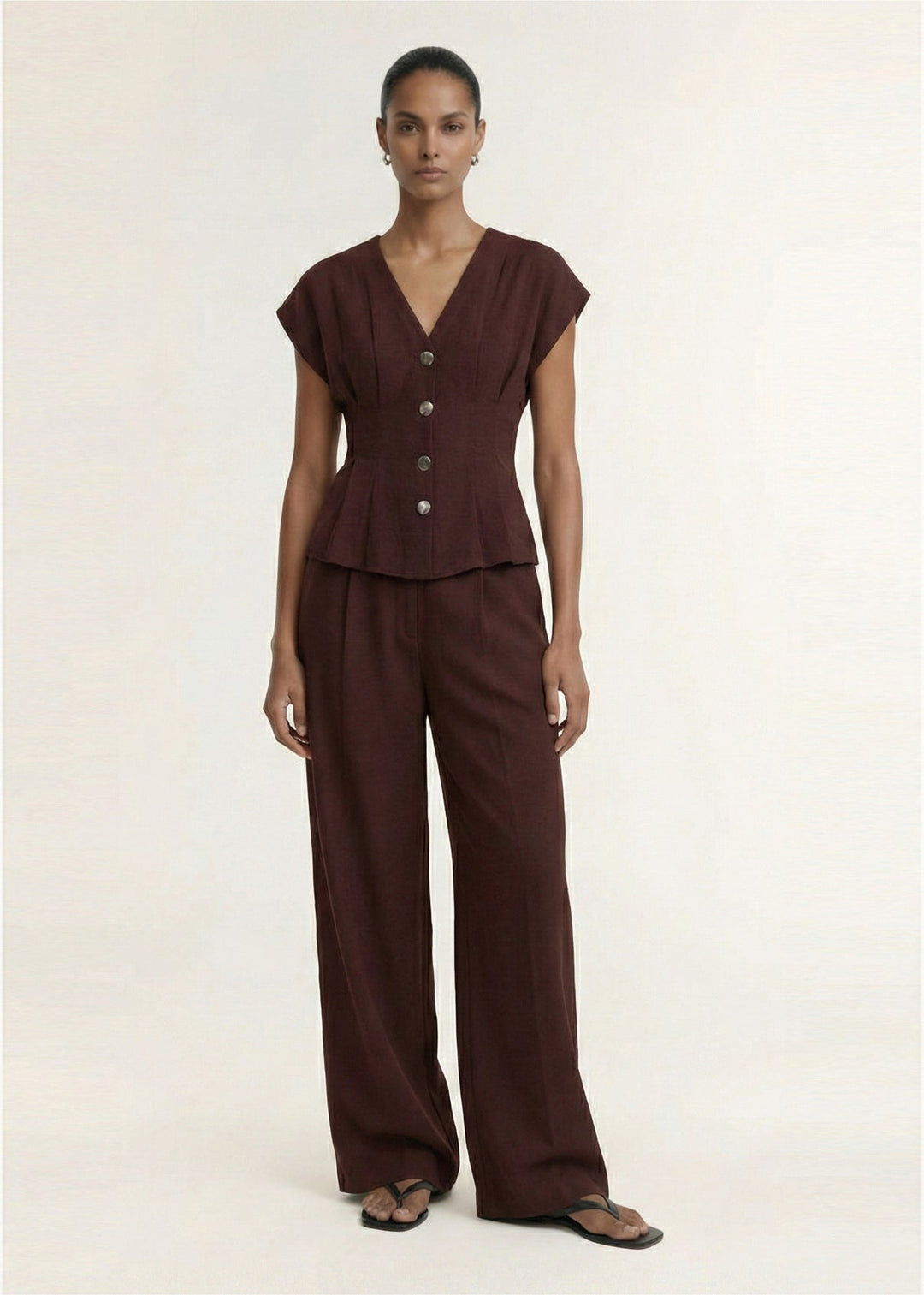 Rhodes Chocolate Tailored Pant | Staple The Label