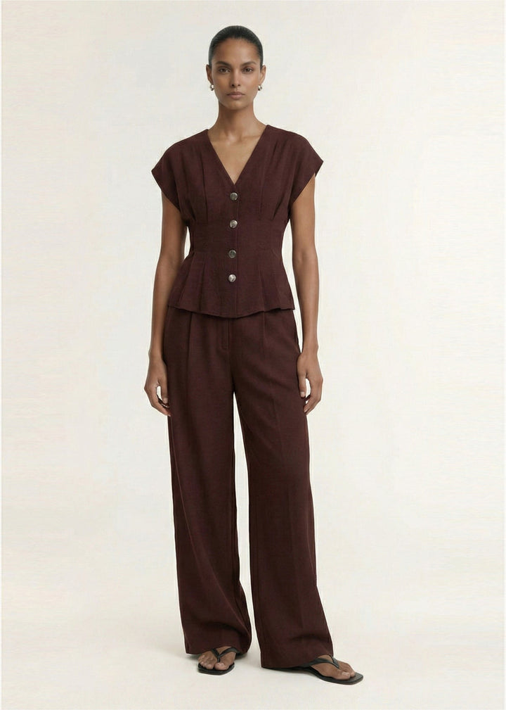 Rhodes Chocolate Tailored Pant | Staple The Label