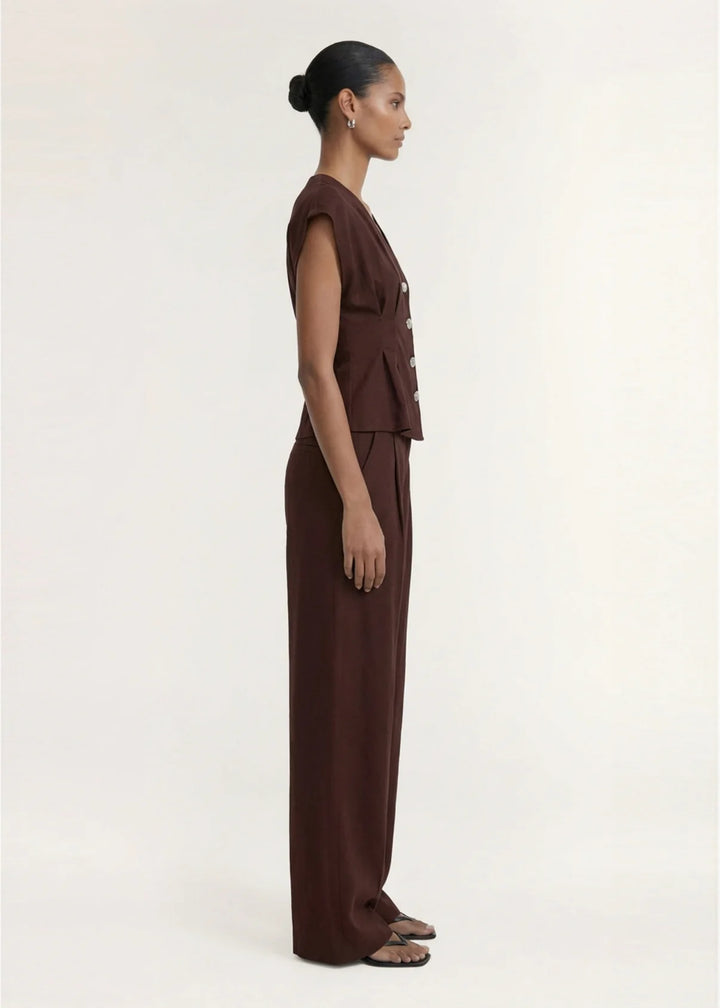 Rhodes Chocolate Tailored Pant | Staple The Label