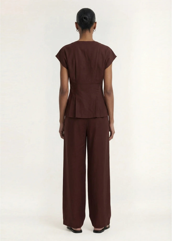 Rhodes Chocolate Tailored Pant | Staple The Label