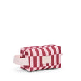 Red and white checkered pouch on a white background