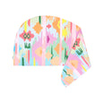 Colorful patterned headscarf on a white background