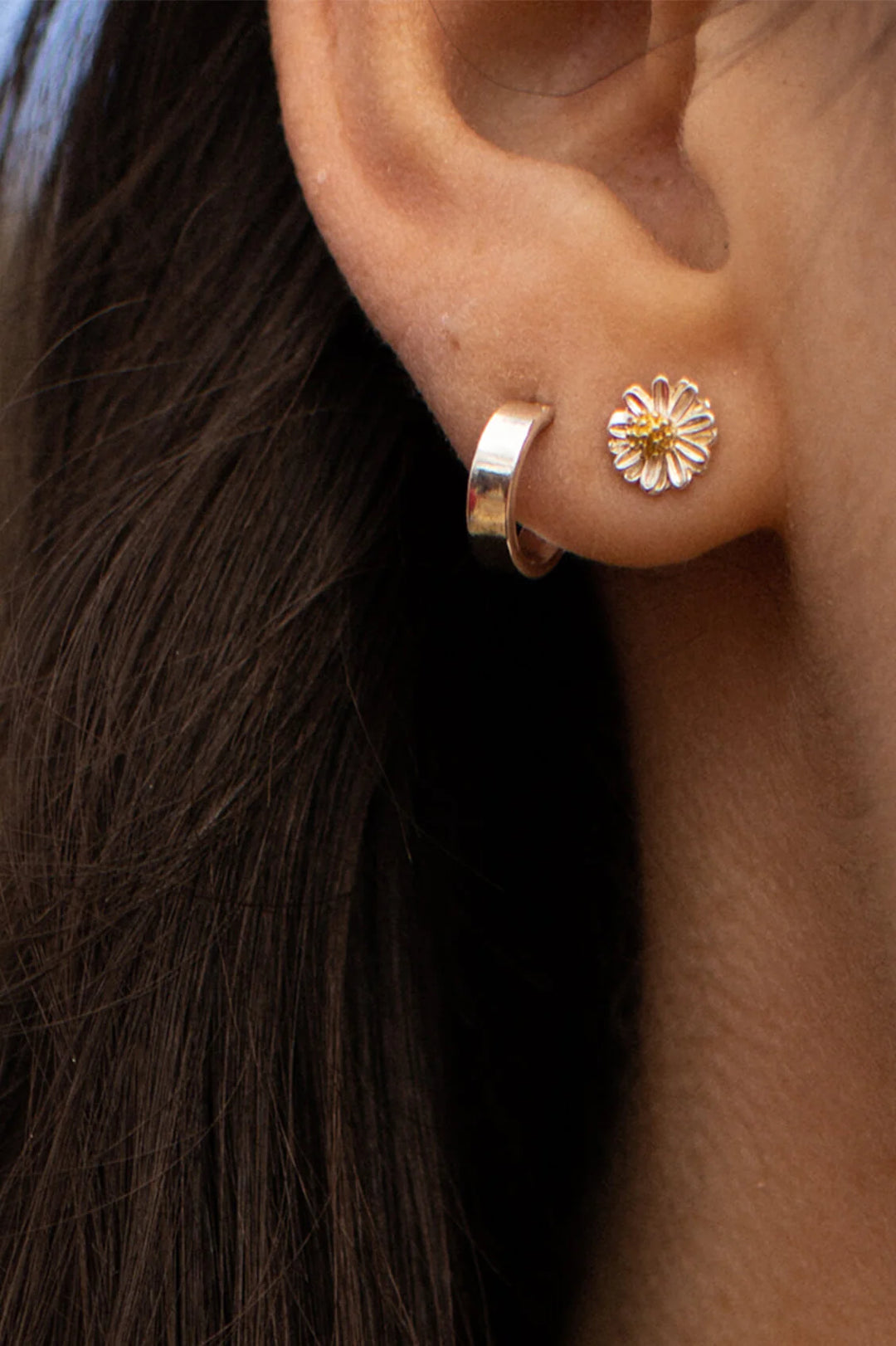 Mini Wildflower Earrings - Silver Plated