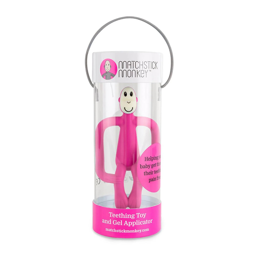 Monkey Teething Toy and Gel Applicator - Pink