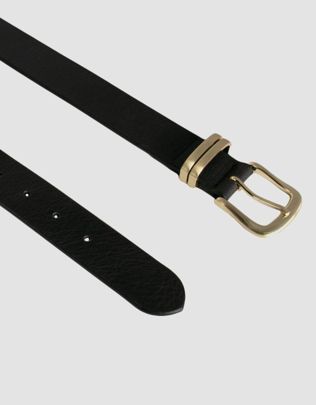 Eliza Black Leather Belt | Loop Leather
