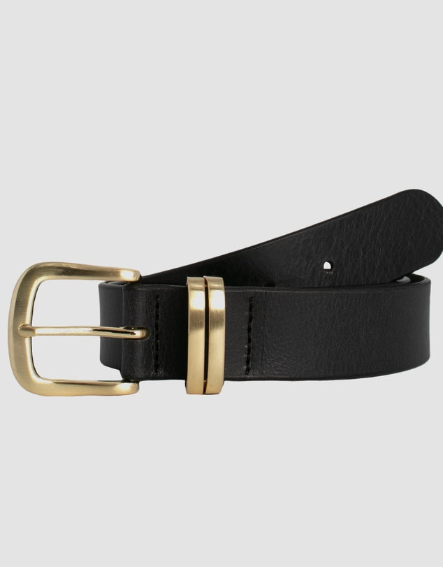 Eliza Black Leather Belt | Loop Leather