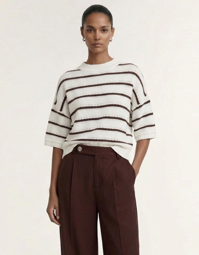 Pillar Brown White Stripe Tee | Staple The Label