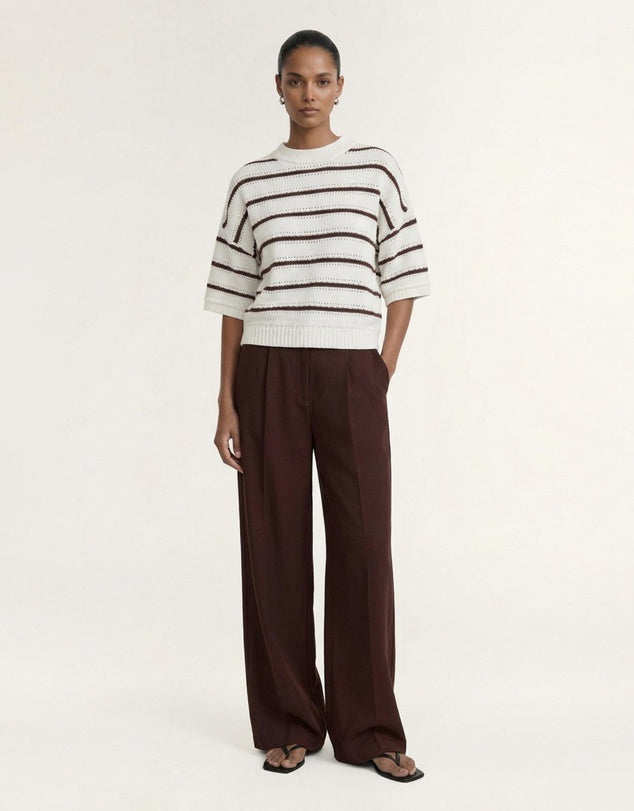 Pillar Brown White Stripe Tee | Staple The Label