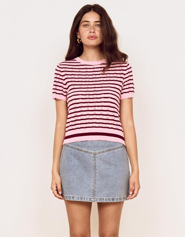Rose Pink Calla Knit Tee | Minkpink