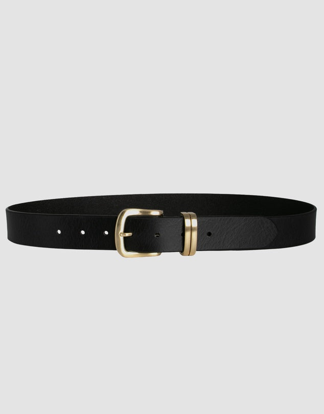 Eliza Black Leather Belt | Loop Leather