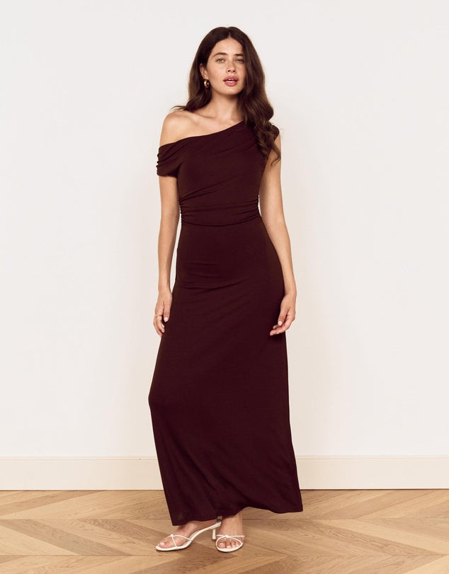Aster Chocolate Mesh Midi Dress | Minkpink