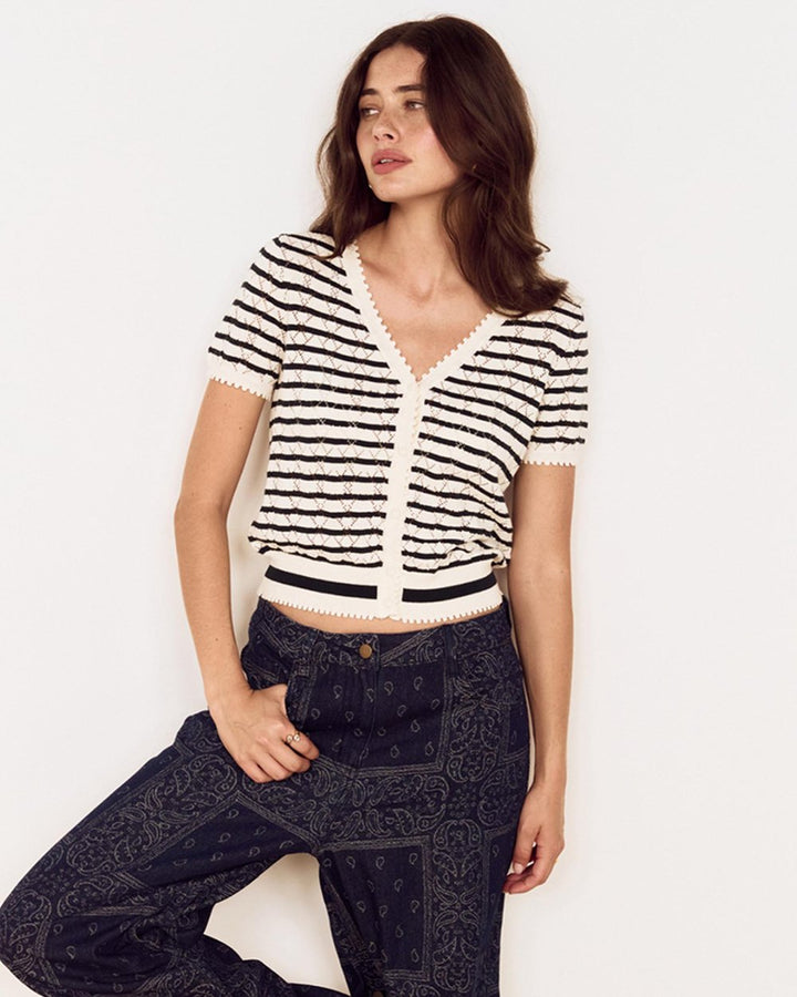 Calla Teal / Ivory Knit Cardi | Minkpink