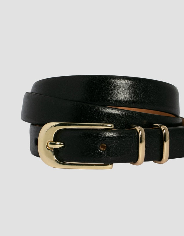 Sophia Black Leather Belt | Loop Leather