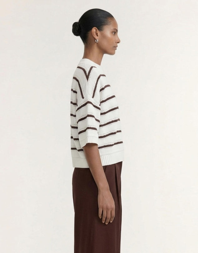 Pillar Brown White Stripe Tee | Staple The Label