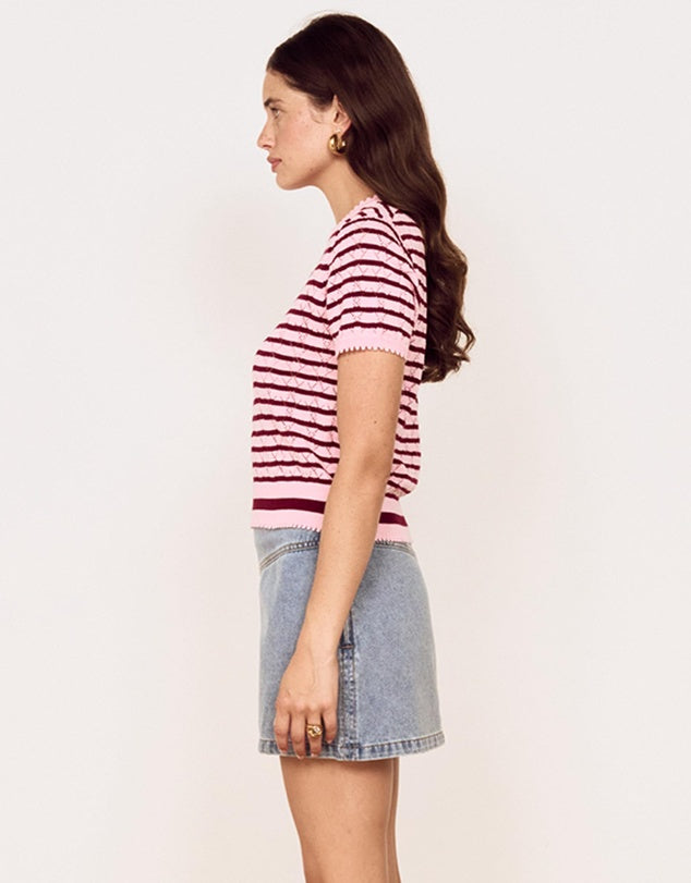 Rose Pink Calla Knit Tee | Minkpink