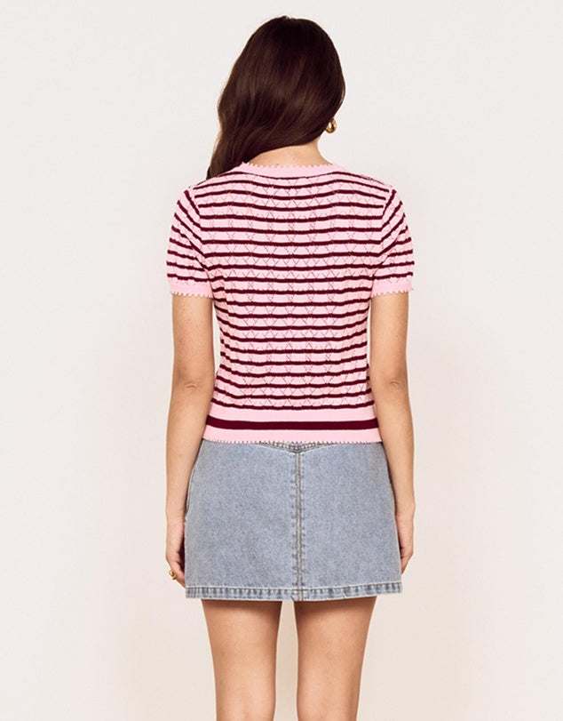 Rose Pink Calla Knit Tee | Minkpink