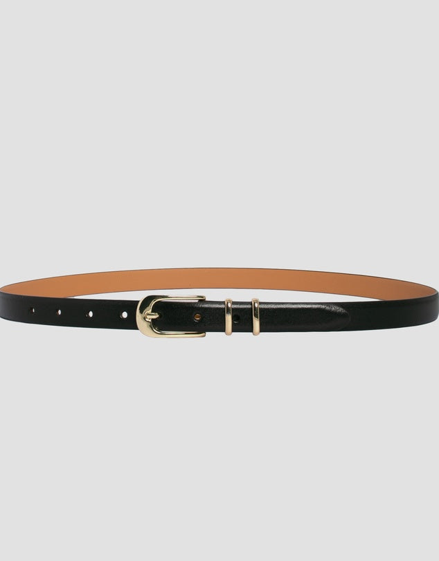 Sophia Black Leather Belt | Loop Leather