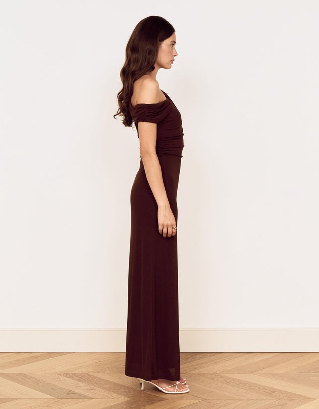 Aster Chocolate Mesh Midi Dress | Minkpink