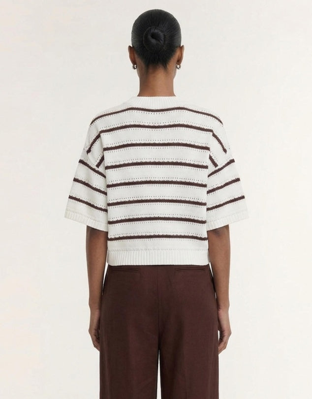 Pillar Brown White Stripe Tee | Staple The Label