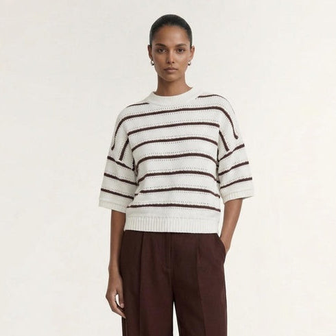 Pillar Brown White Stripe Tee | Staple The Label