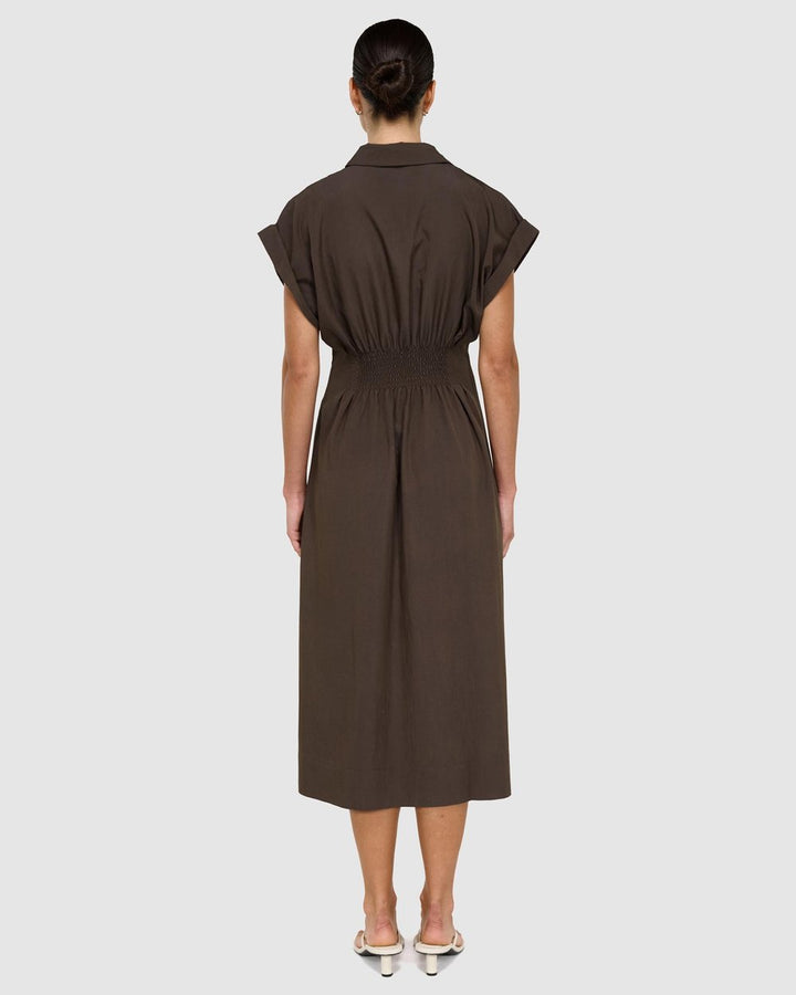 Lucienne Midi Shirt Dress - Olive | Staple The Label