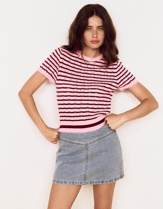 Rose Pink Calla Knit Tee | Minkpink