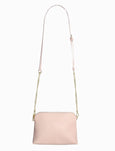 Our Hudson Cross Body Bag combines style and function with two removable straps: a classic PU strap with gold chain and a playful striped webbing strap. Available from www.thecollectivenz.com